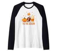 Tis The Season Fall Football Lover Design Gift Hombres Mujeres Camiseta Manga Raglan