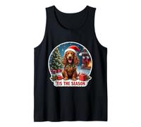 Tis The Season Field Spaniel Dog, Feliz Navidad, mamá, papá, diversión Camiseta sin Mangas