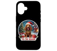 Tis The Season Field Spaniel Dog, Feliz Navidad, mamá, papá, diversión Carcasa para iPhone 16