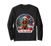 Tis The Season Field Spaniel Dog, Feliz Navidad, mamá, papá, diversión Manga Larga