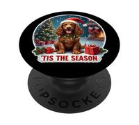 Tis The Season Field Spaniel Dog, Feliz Navidad, mamá, papá, diversión PopSockets PopGrip Adhesivo