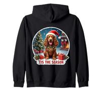 Tis The Season Field Spaniel Dog, Feliz Navidad, mamá, papá, diversión Sudadera con Capucha