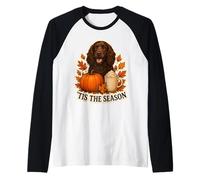 Tis The Season Field Spaniel Dog Otoño-Otoño Pumpkin Spice Camiseta Manga Raglan