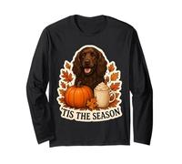 Tis The Season Field Spaniel Dog Otoño-Otoño Pumpkin Spice Manga Larga