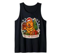 Tis The Season Finlandés Spitz Perro Feliz Navidad Mamá Papá Diversión Camiseta sin Mangas