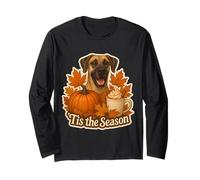Tis The Season Gran Perro danés otoño otoño Calabaza Especias Lindo Manga Larga