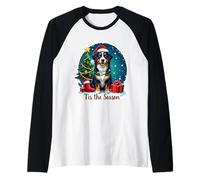 Tis The Season Gran Perro de montaña Suizo Feliz Navidad Navidad Camiseta Manga Raglan