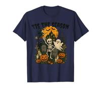 Tis The Season Halloween Skeleton Ghost Vibes Men Women Camiseta