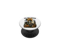 Tis The Season Halloween Skeleton Ghost Vibes Men Women PopSockets PopGrip Adhesivo