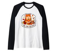 Tis The Season Hámster Otoño Otoño Calabaza Especias Hojas Camiseta Manga Raglan