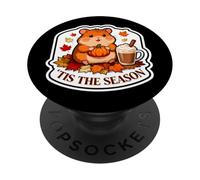 Tis The Season Hámster Otoño Otoño Calabaza Especias Hojas PopSockets PopGrip Adhesivo