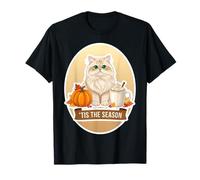 Tis The Season Hojas de Especias de Calabaza otoño otoño Gato Persa Camiseta