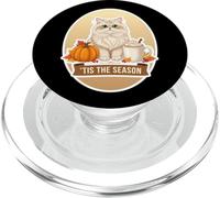 Tis The Season Hojas de Especias de Calabaza otoño otoño Gato Persa PopSockets PopGrip para MagSafe