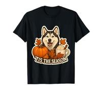 Tis The Season Husky Siberian Dog Fall Autumn Pumpkin Spice Camiseta