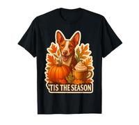 Tis The Season Ibiza Hound Dog Fall Autumn Pumpkin Leaves Camiseta