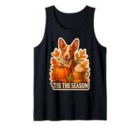 Tis The Season Ibiza Hound Dog Fall Autumn Pumpkin Leaves Camiseta sin Mangas