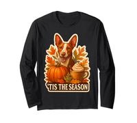 Tis The Season Ibiza Hound Dog Fall Autumn Pumpkin Leaves Manga Larga