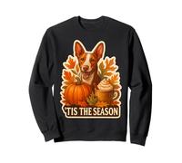 Tis The Season Ibiza Hound Dog Fall Autumn Pumpkin Leaves Sudadera