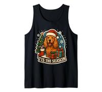 Tis The Season Inglés Cocker Spaniel Perro Feliz Navidad Camiseta sin Mangas