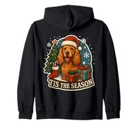 Tis The Season Inglés Cocker Spaniel Perro Feliz Navidad Sudadera con Capucha