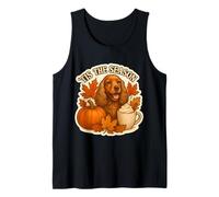 Tis The Season Inglés Cocker Spaniel Perro Otoño Otoño Latte Camiseta sin Mangas