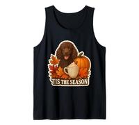 Tis The Season Irish Water Spaniel Dog Otoño-Otoño Calabaza Camiseta sin Mangas