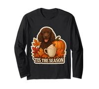 Tis The Season Irish Water Spaniel Dog Otoño-Otoño Calabaza Manga Larga