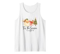 Tis The Season Leopard Santa, Vintage Watercolor Christmas Camiseta sin Mangas