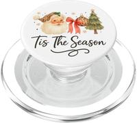 Tis The Season Leopard Santa, Vintage Watercolor Christmas PopSockets PopGrip para MagSafe