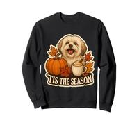 Tis The Season Lhasa Apso Dog Otoño-Otoño Calabaza Spice Lindo Sudadera