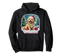 Tis The Season Lhasa Apso Perro Feliz Navidad Mamá Papá Navidad Sudadera con Capucha