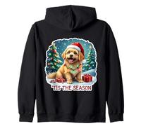 Tis The Season Lhasa Apso Perro Feliz Navidad Mamá Papá Navidad Sudadera con Capucha