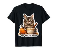 Tis The Season Maine Coon Cat, Taza de Especias para Calabaza, otoño y otoño Camiseta