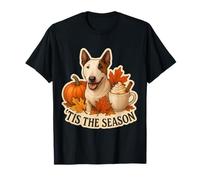 Tis The Season Miniatura Bull Terrier Perro Otoño Hojas De Otoño Camiseta