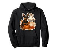 Tis The Season Miniatura Pinscher Perro Otoño Calabaza Sudadera con Capucha
