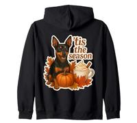 Tis The Season Miniatura Pinscher Perro Otoño Calabaza Sudadera con Capucha