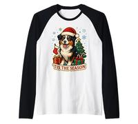 Tis The Season - Pastor Americano en Miniatura, diversión navideña Camiseta Manga Raglan