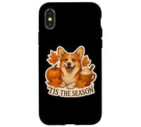Tis The Season Pembroke Welsh Corgi Dog Otoño-Otoño Calabaza Carcasa para iPhone X/XS