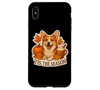Tis The Season Pembroke Welsh Corgi Dog Otoño-Otoño Calabaza Carcasa para iPhone XS MAX