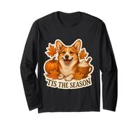 Tis The Season Pembroke Welsh Corgi Dog Otoño-Otoño Calabaza Manga Larga
