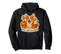 Tis The Season Pembroke Welsh Corgi Dog Otoño-Otoño Calabaza Sudadera con Capucha