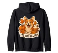 Tis The Season Pembroke Welsh Corgi Dog Otoño-Otoño Calabaza Sudadera con Capucha