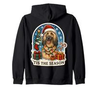 Tis The Season Perro Afgano Feliz Navidad Mamá Papá Navidad Sudadera con Capucha