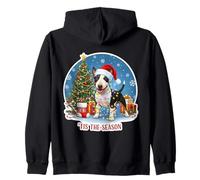 Tis The Season - Perro Bull Terrier en Miniatura Feliz Navidad Sudadera con Capucha