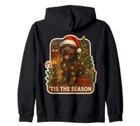 Tis The Season Perro de Agua Español Feliz Navidad Mamá Papá Diversión Sudadera con Capucha