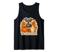 Tis The Season - Perro Schnauzer en Miniatura para otoño y otoño Camiseta sin Mangas