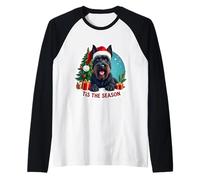 Tis The Season - Perro Schnauzer Gigante Feliz Navidad mamá papá Camiseta Manga Raglan
