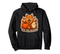 Tis The Season - Perro Spitz finlandés Otoño Calabaza Vintage Sudadera con Capucha