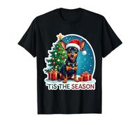 Tis The Season - Pinscher en Miniatura con diseño de Perro Feliz Navidad Camiseta