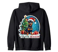 Tis The Season - Pinscher en Miniatura con diseño de Perro Feliz Navidad Sudadera con Capucha